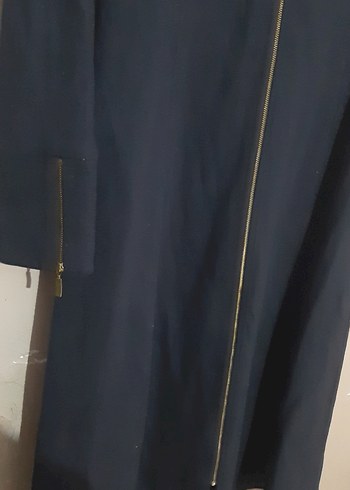 Kadın Lacivert Uzun Fermuarlı Kaban - Görsel 2