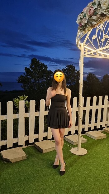 siyah içi şortlu mini elbise