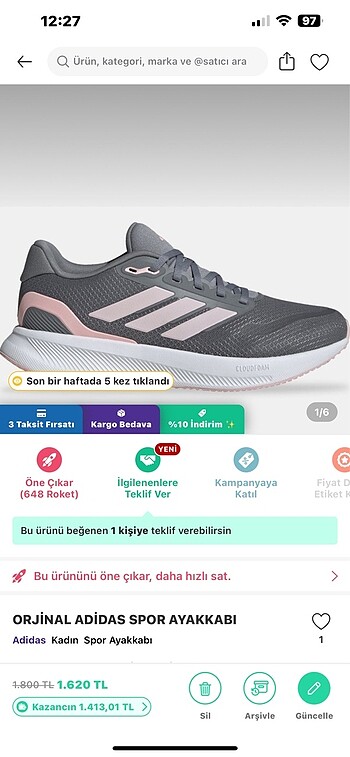 Orjinal Adidas bayan spor ayakkabı