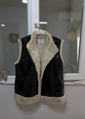 Kahverengi Deri Kürklü Kolsuz Ceket - Görsel 3