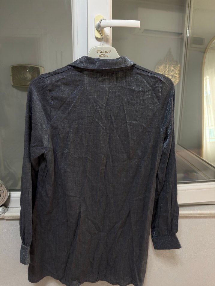 Gri parlak simli takım - Görsel 2