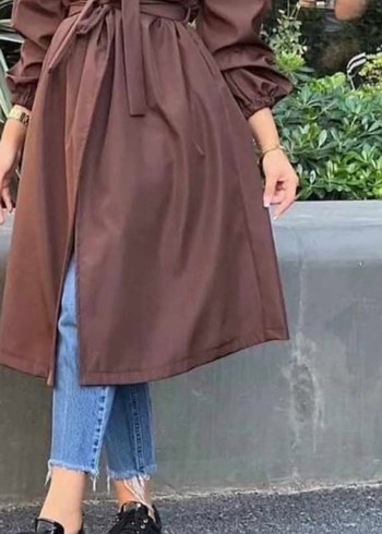 Kahverengi  Kadın Trençkot - Görsel 5