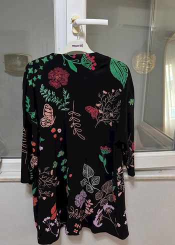 Çiçek Desenli Uzun Kollu Bohem Kimono - Görsel 3