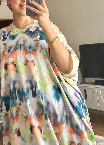 Uzun Desenli Salaş Elbise - Görsel 3