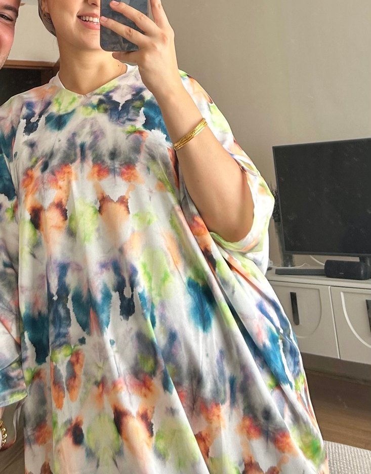 Uzun Desenli Salaş Elbise - Görsel 3