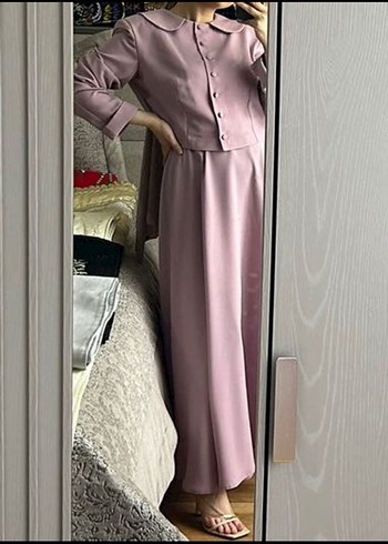 Tesettür Lila Etekli Takım - Görsel 4