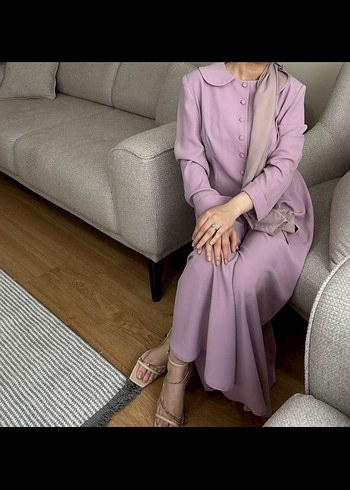Tesettür Lila Etekli Takım - Görsel 2