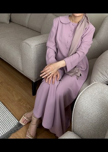 Tesettür Lila Etekli Takım - Görsel 6