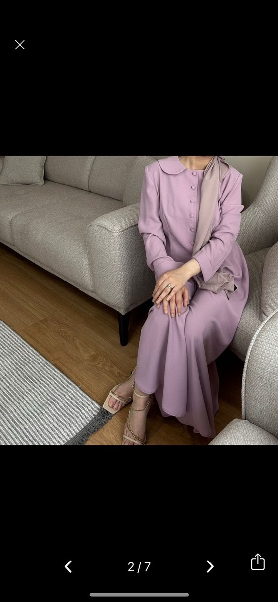 Tesettür Lila Etekli Takım - Görsel 2