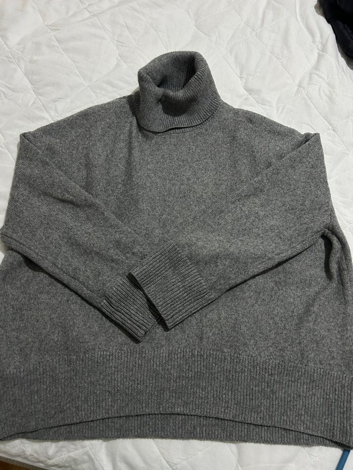 H&M Gri Boğazlı Oversize Kadın Kazak - Görsel 2