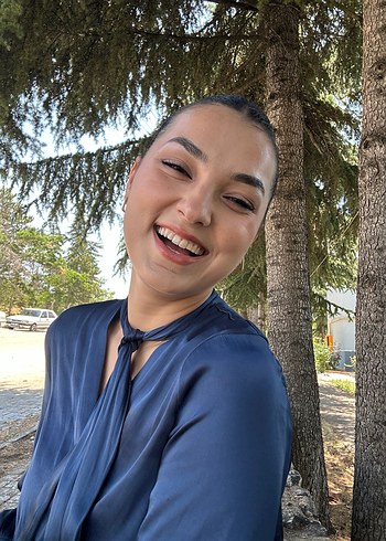 Mango Mavi İpek Görünümlü Bağlamalı Yaka Kadın Tulum - Görsel 2