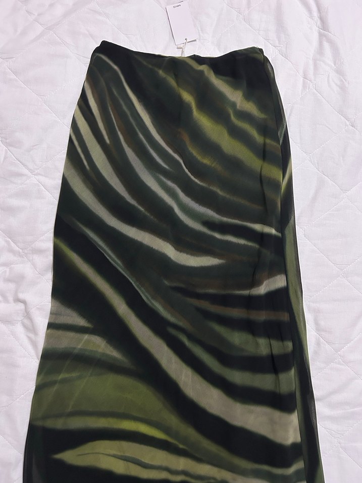 Mango Kadın Siyah Yeşil Etek - Görsel 3