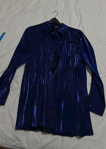 Parlak Mavi Kadın TunikGömlek - Görsel 6