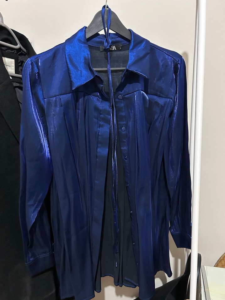 Parlak Mavi Kadın TunikGömlek - Görsel 3