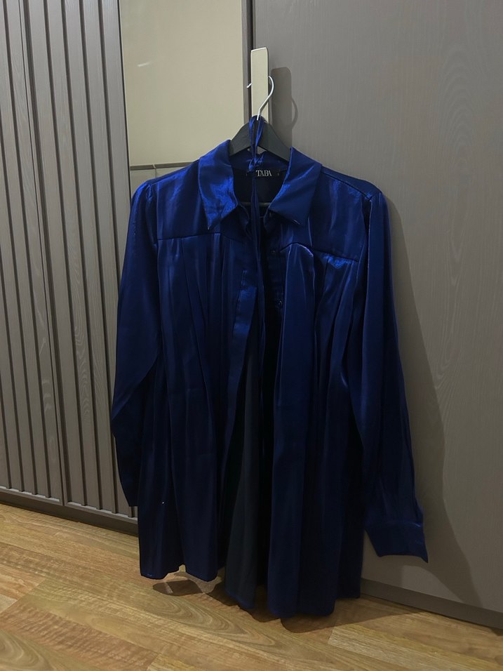 Parlak Mavi Kadın TunikGömlek - Görsel 5