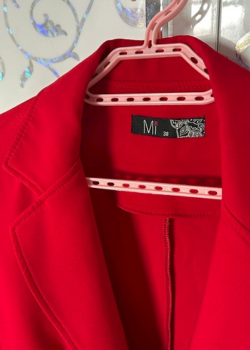 Kırmızı Kadın Blazer Ceket - Görsel 3