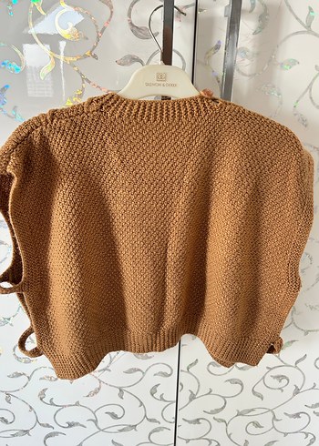 Kahverengi Örgü Kadın Süveter - Görsel 5