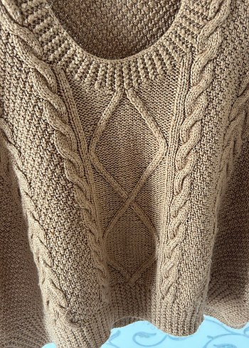 Kahverengi Örgü Kadın Süveter - Görsel 4