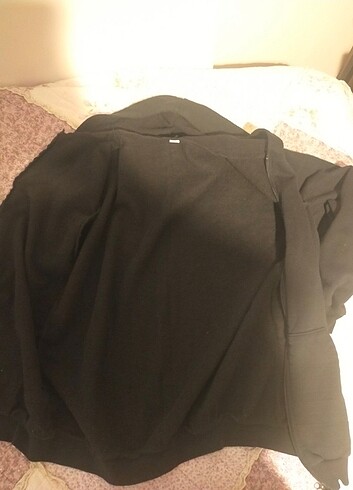 l Beden siyah Renk Siyah fermuarlı kapşonlu sweatshirt