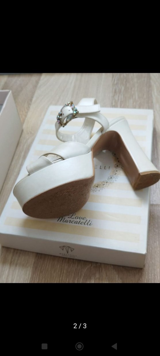 Beyaz Platform Topuklu Kadın Abiye Ayakkabı - Görsel 2