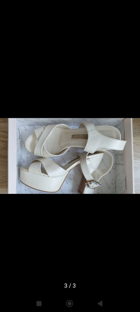 Beyaz Platform Topuklu Kadın Abiye Ayakkabı - Görsel 3