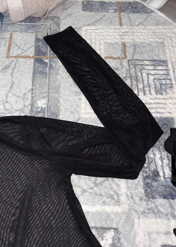 Siyah Transparan Boğazlı Kadın Bluz - Görsel 2