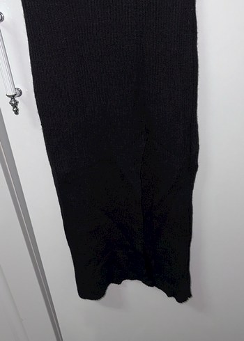 Siyah V Yaka Uzun Kollu Triko Elbise - Görsel 3