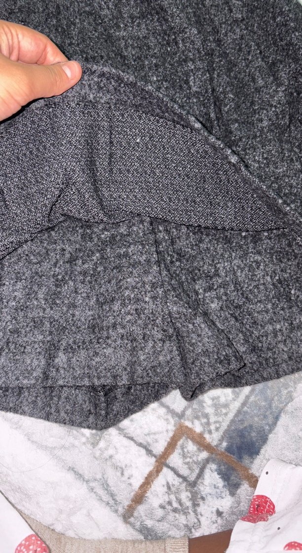 Gri Pliseli şortlu Midi kalın Etek kemer takılabilir - Görsel 2