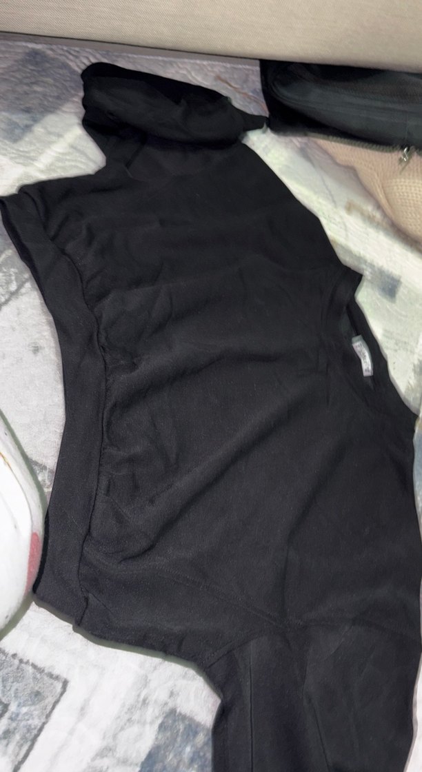 Siyah Salaş Crop bluz - Görsel 3