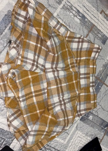 Ekoseli Kahverengi Pilili Midi Etek - Görsel 2