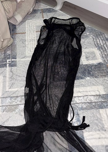 Siyah pareo elbise - Görsel 3