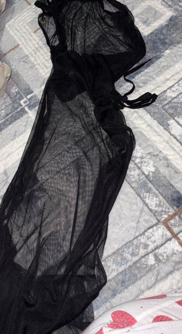 Siyah pareo elbise - Görsel 2