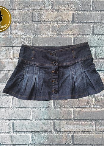 MADONNA Düğmeli Denim Mini Etek