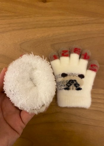 Nakışlı Beyaz  Parmaklı Eldiven - Görsel 2