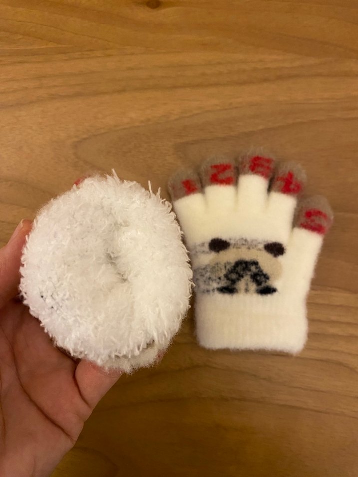 Nakışlı Beyaz  Parmaklı Eldiven - Görsel 2