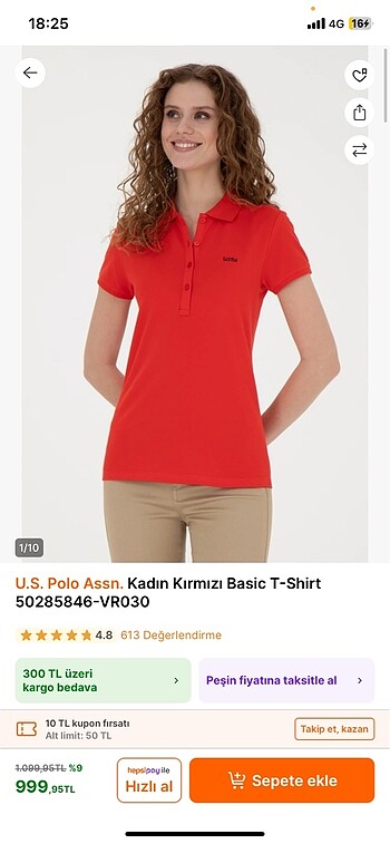 US POLO KIRMIZI TİŞÖRT