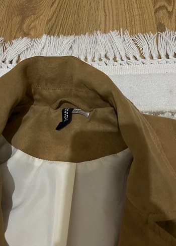 Deri Görünümlü Kahverengi Kadın Ceket - Görsel 4