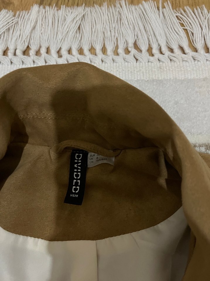 Deri Görünümlü Kahverengi Kadın Ceket - Görsel 5