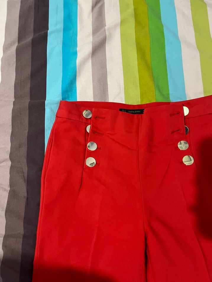Kırmızı Kumaş Pantolon - Görsel 2