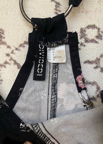 Siyah Çiçek Desenli  elbise - Görsel 3