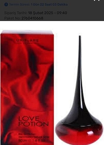 Oriflame love potion bayan parfümü jelatinli 50 ml