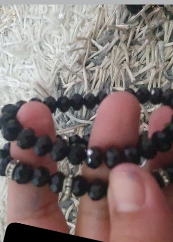 Pembe ve Siyah Boncuklu Gotik Bileklik