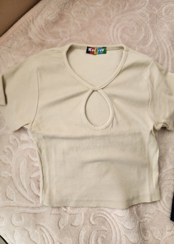 Standart beden bej crop