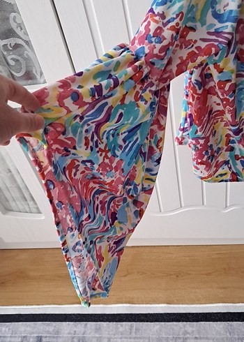 Renkli Batik Desenli Bohem Mini Bluz - Görsel 2