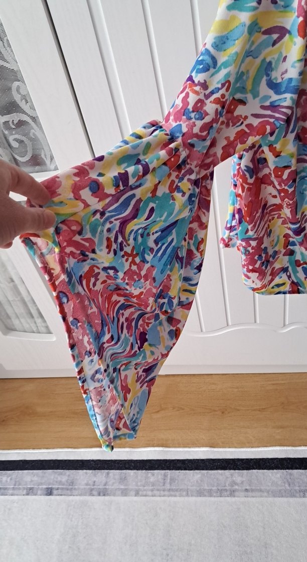 Renkli Batik Desenli Bohem Mini Bluz - Görsel 2