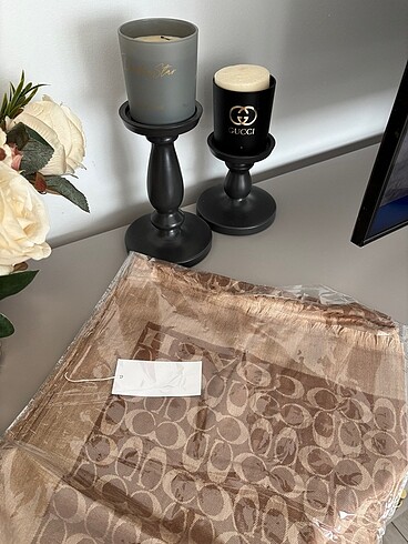 Taba renk coach marka şal - Görsel 2