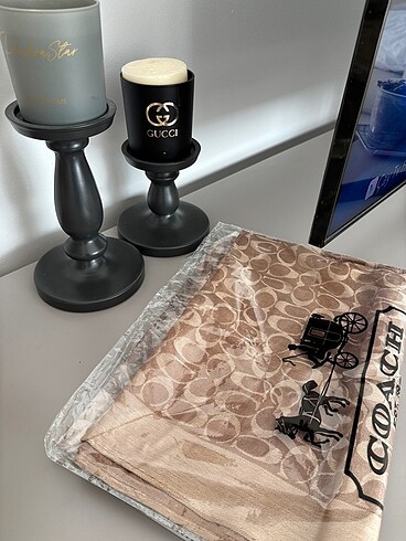 Taba renk coach marka şal - Görsel 4