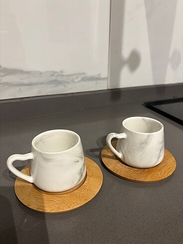 6 lı Mermer desen kahve fincanı - Görsel 5