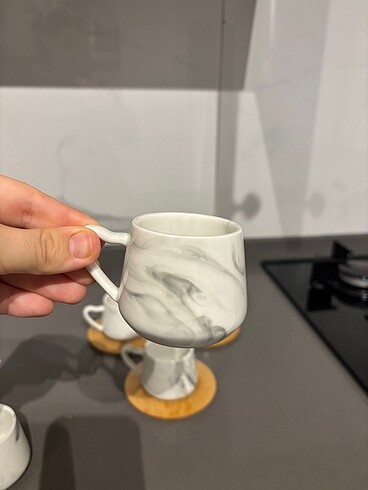 6 lı Mermer desen kahve fincanı - Görsel 6