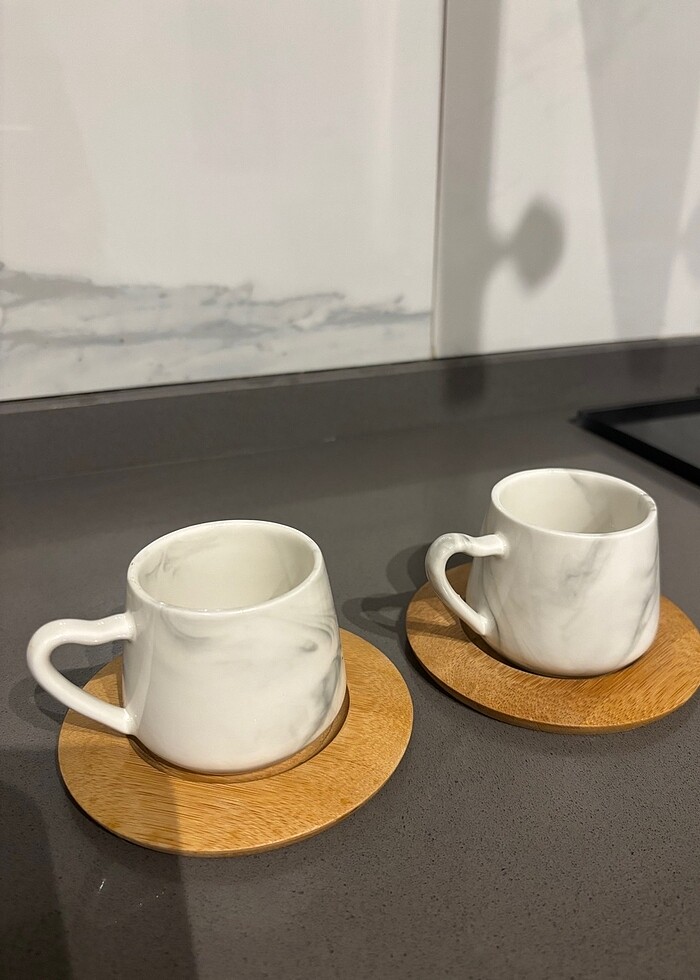 6 lı Mermer desen kahve fincanı - Görsel 5